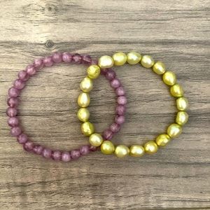 Creme and Purple Bracelets🌷